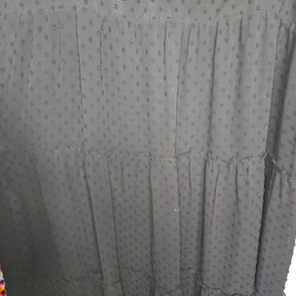 J. Crew Plus Size Tiered Black Swiss Dot Long-sleeve Midi Dress Size 24
